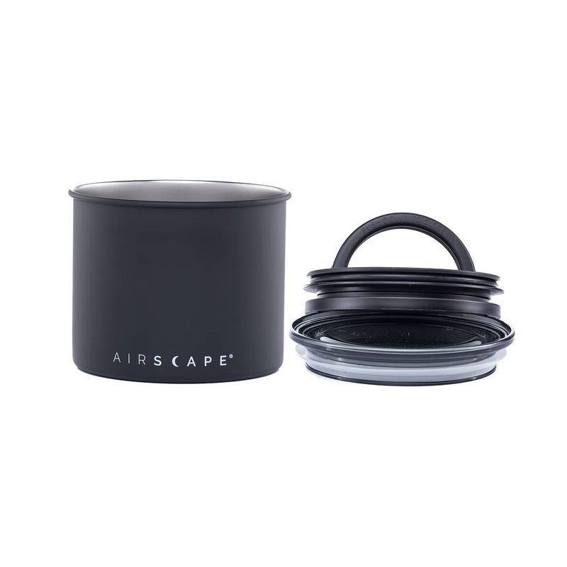 Planetary Design Airscape® Stainless Steel Coffee Canister | Food Storage Container | US Patented Inner Plunger Lid REMOVES Excess Oxygen | Don't Buy airtight, Buy AIR-Less (Small, Matte Black) - Image 3